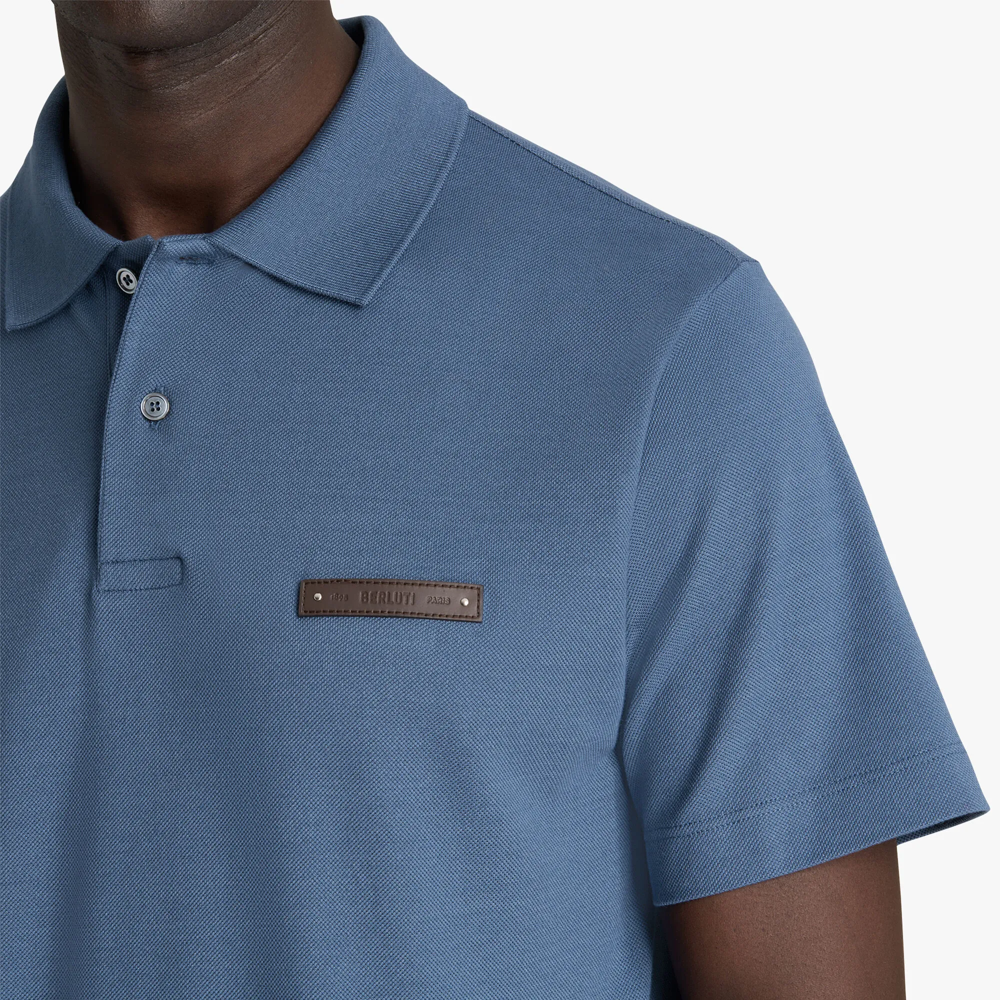 Classic Pique Leather Tab Polo