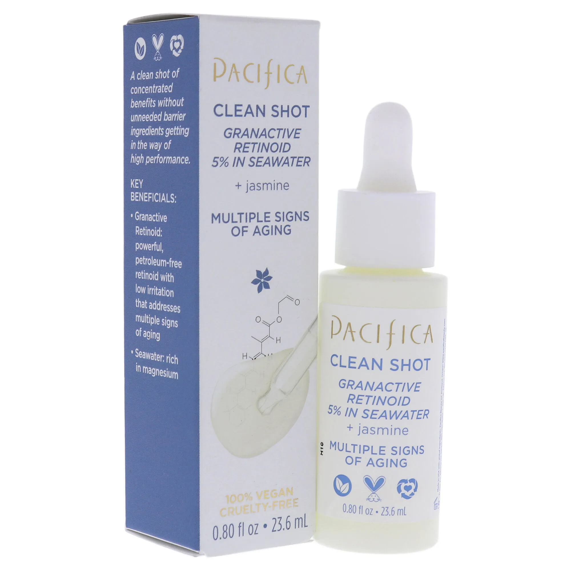Clean Shot Granactive Retinoid 5 Percent In Seawater by Pacifica for Unisex - 0.8 oz Serum