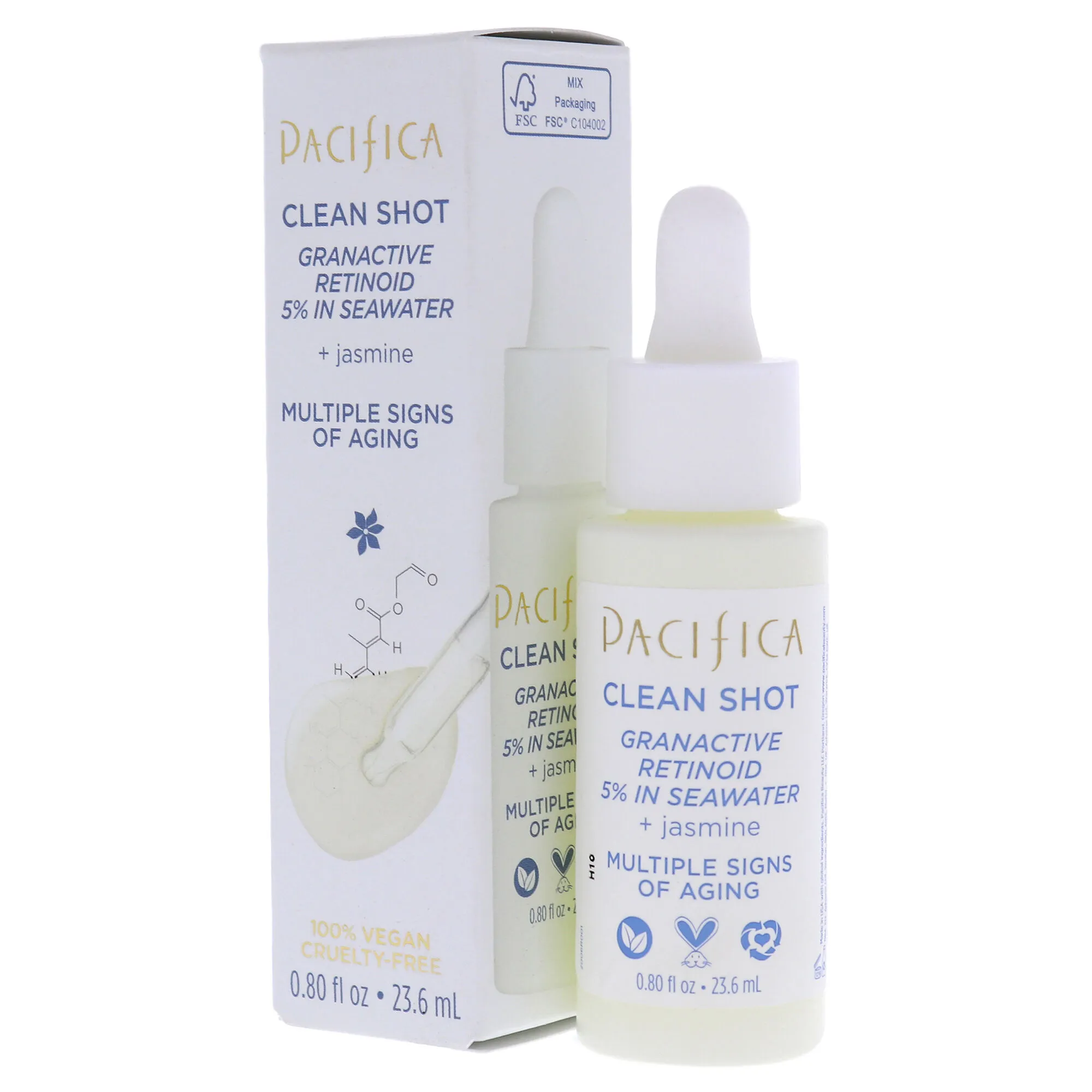 Clean Shot Granactive Retinoid 5 Percent In Seawater by Pacifica for Unisex - 0.8 oz Serum