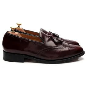 'Clive' Burgundy Leather Tassel Loafers UK 10.5 F