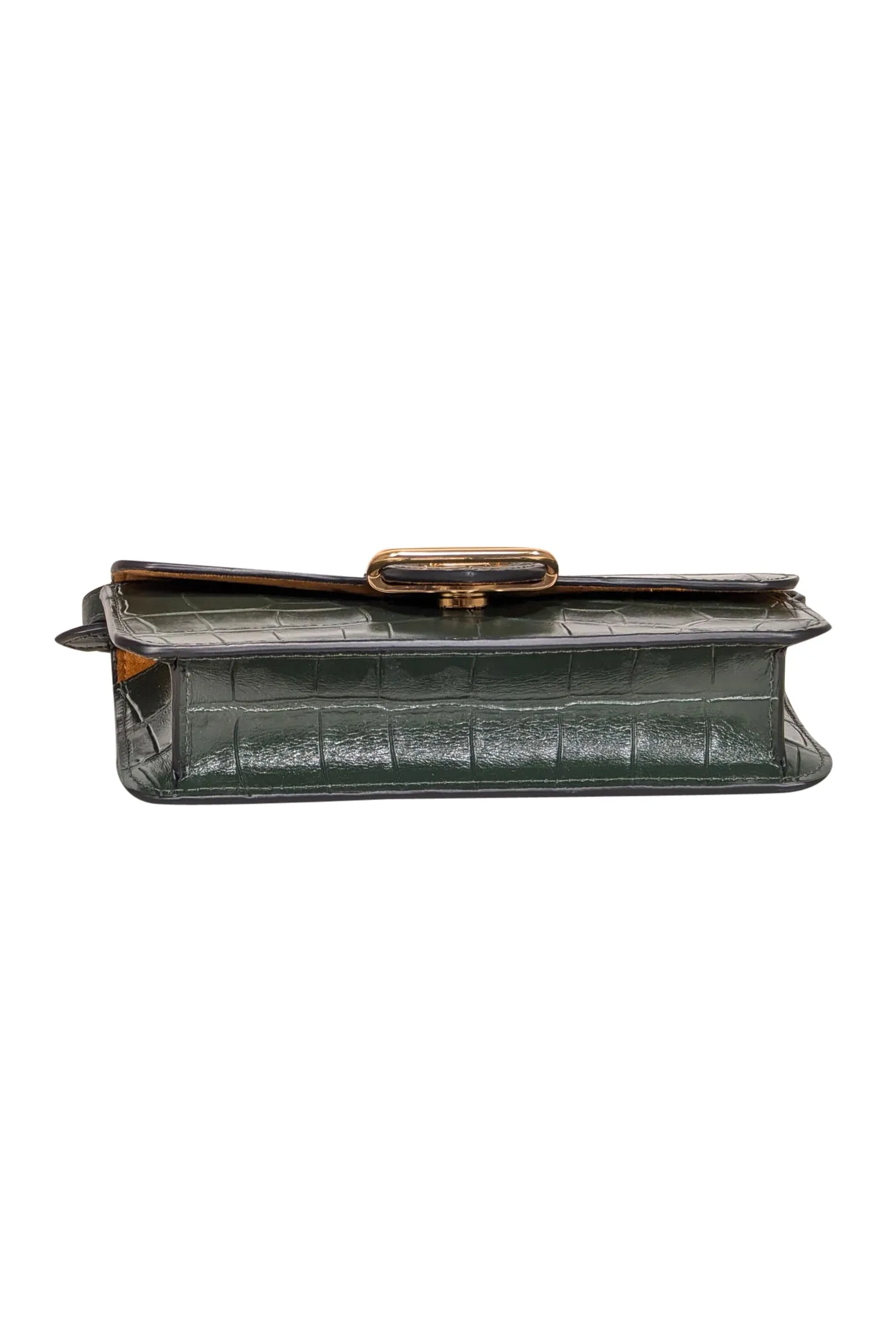 Coach - Hunter Green Croc Embossed Leather Crossbody Bag