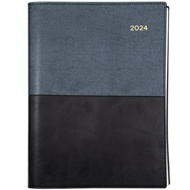 Collins Vanessa A5 Day To Page 2024 Diary Black Calendar Year Planner