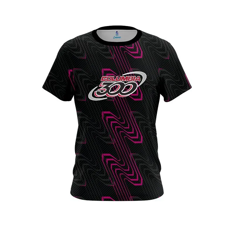 Columbia 300 Halftone Extreme Pink CoolWick Bowling Jersey