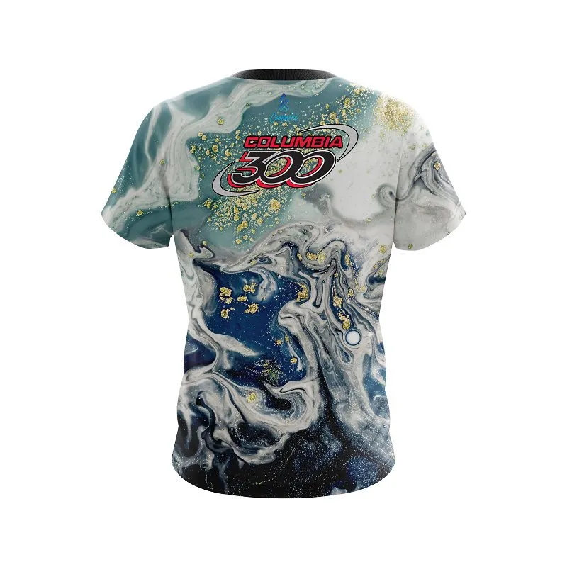 Columbia 300 Marbleized Ripple Pattern CoolWick Bowling Jersey