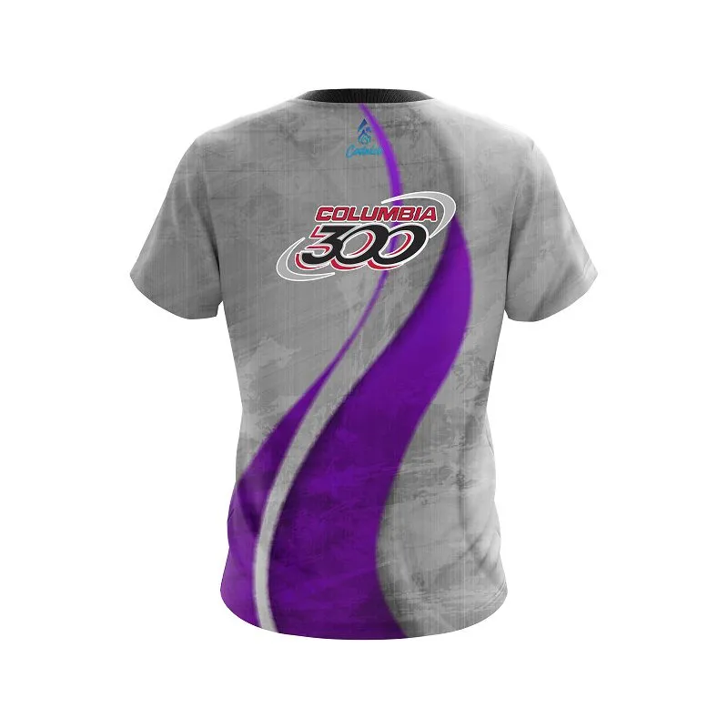 Columbia 300 Rough Edges Purple CoolWick Bowling Jersey