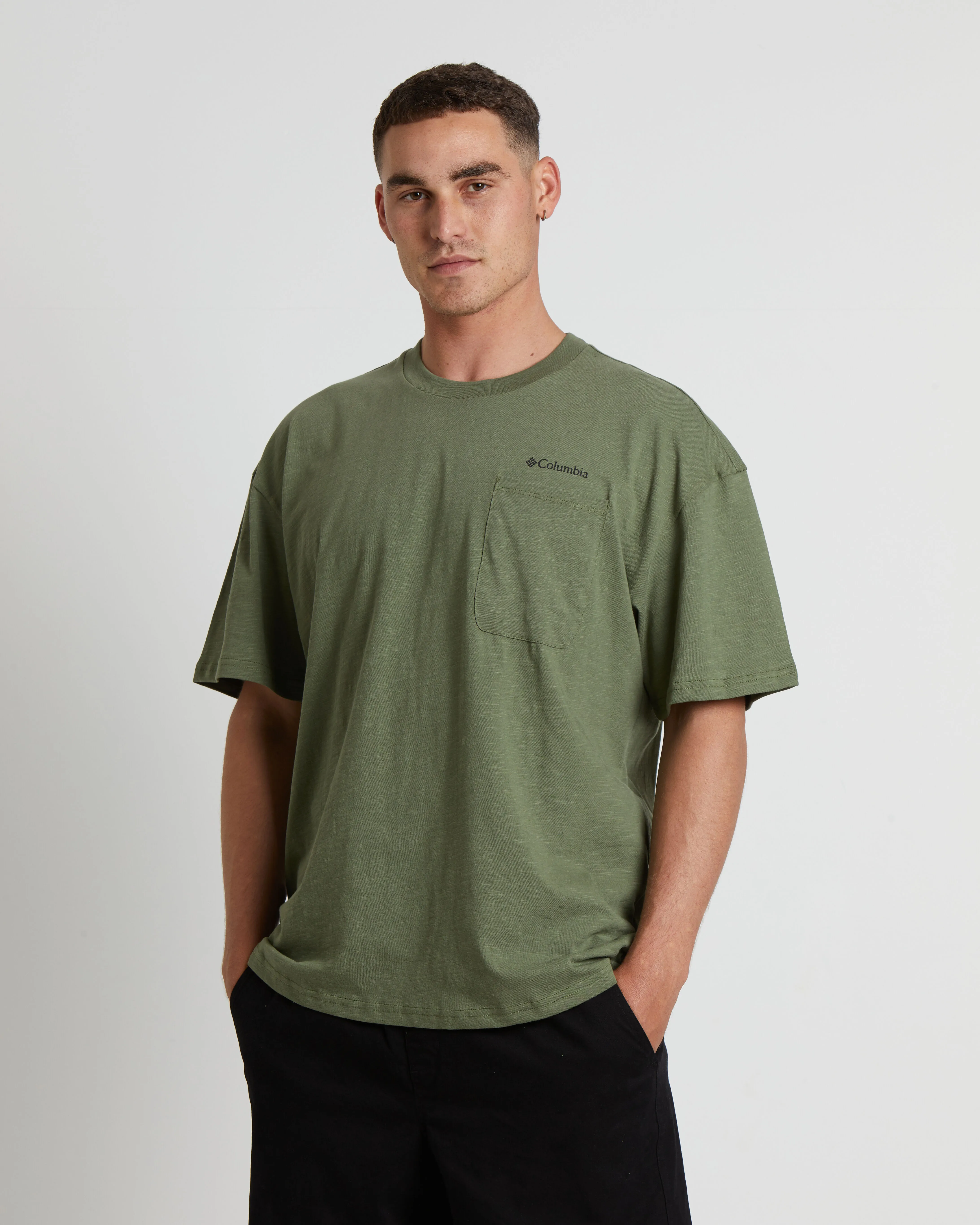 Columbia Break It Down Short Sleeve T-Shirt in Moss Stone Green