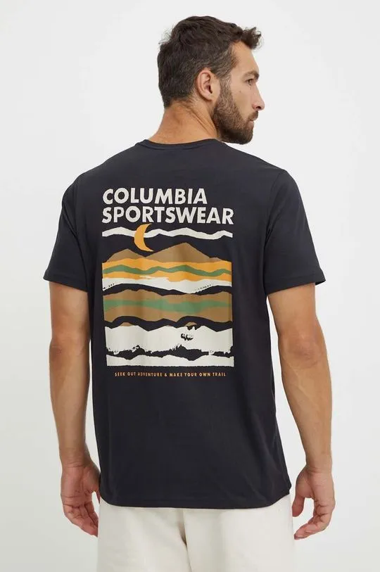 Columbia cotton t-shirt black color