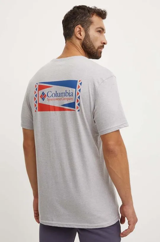 Columbia cotton t-shirt gray color with a print