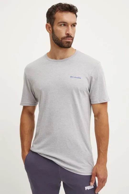 Columbia cotton t-shirt gray color with a print