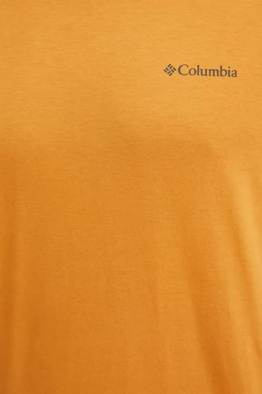 Columbia cotton t-shirt orange color with a print