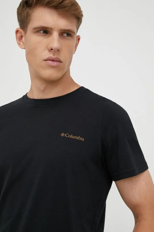 Columbia cotton T-shirt Rapid Ridge Back Graphic black color