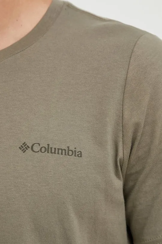 Columbia cotton T-shirt Rapid Ridge Back Graphic green color