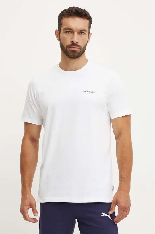 Columbia cotton t-shirt white color