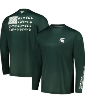 Columbia Men's NCAA Michigan State Spartans Terminal Shot Omni-Shade Long Sleeve T-Shirt