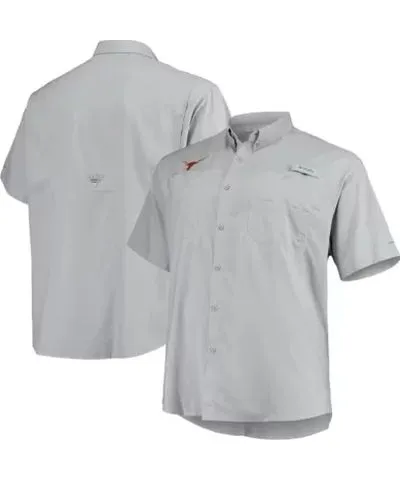 Columbia Men's NCAA Texas Longhorns Big & Tall Tamiami Omni-Shade Button-Down Shirt