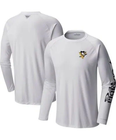 Columbia Men's NHL Pittsburgh Penguins Terminal Tackle Omni-Shade Raglan Long Sleeve T-Shirt