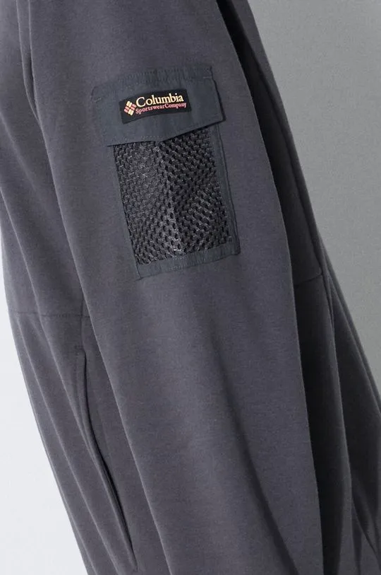 Columbia sweatshirt Painted Peak men's gray color smooth 2074521