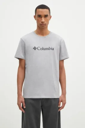 Columbia t-shirt CSC Basic Logo men’s gray color with a print 1680053