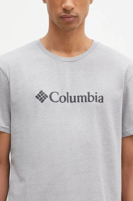 Columbia t-shirt CSC Basic Logo men’s gray color with a print 1680053