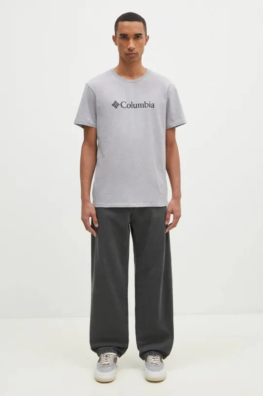 Columbia t-shirt CSC Basic Logo men’s gray color with a print 1680053