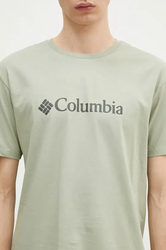 Columbia t-shirt CSC Basic Logo men’s green color with a print 1680053