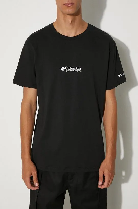 Columbia t-shirt men’s black color with a print