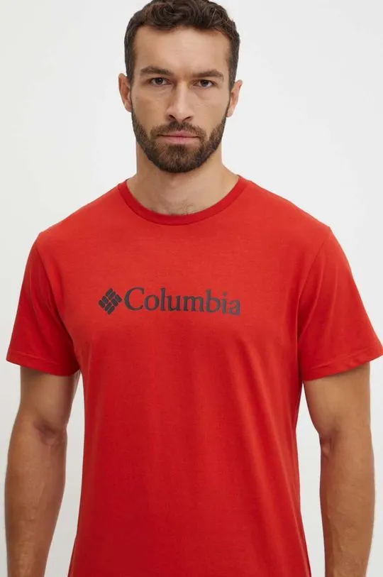 Columbia t-shirt men’s red color with a print