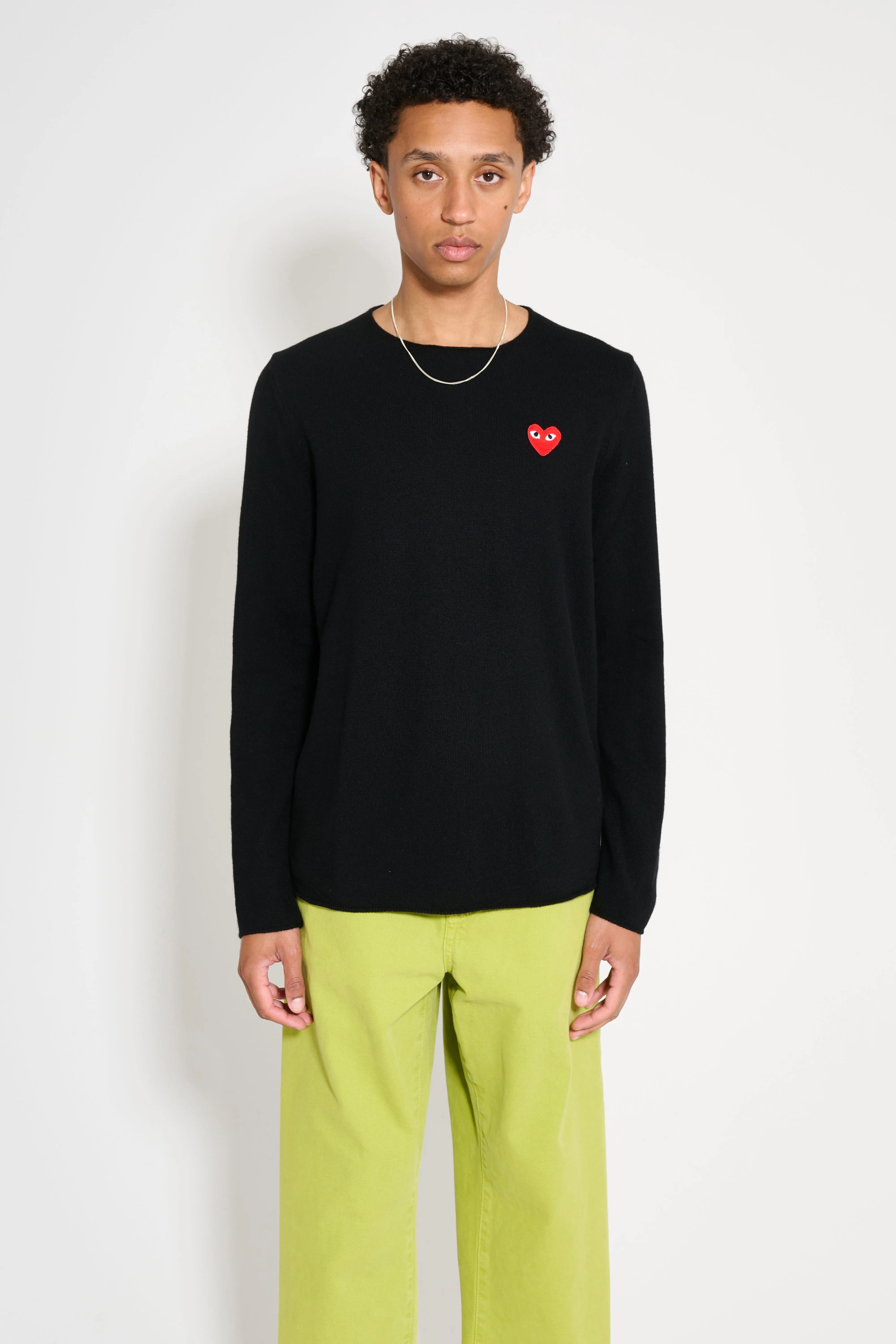 Comme des Garçons Play Small Heart Knitted Sweater Black