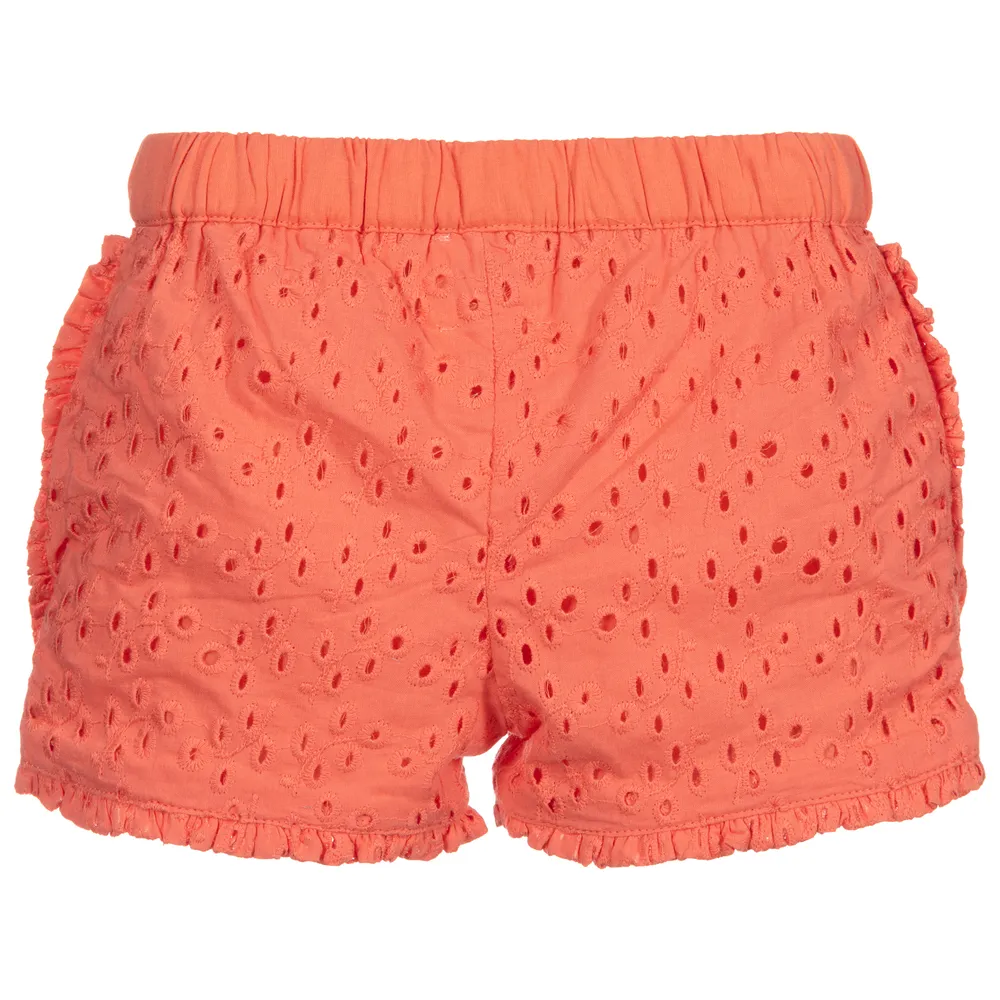 Coral Pink Cotton Shorts