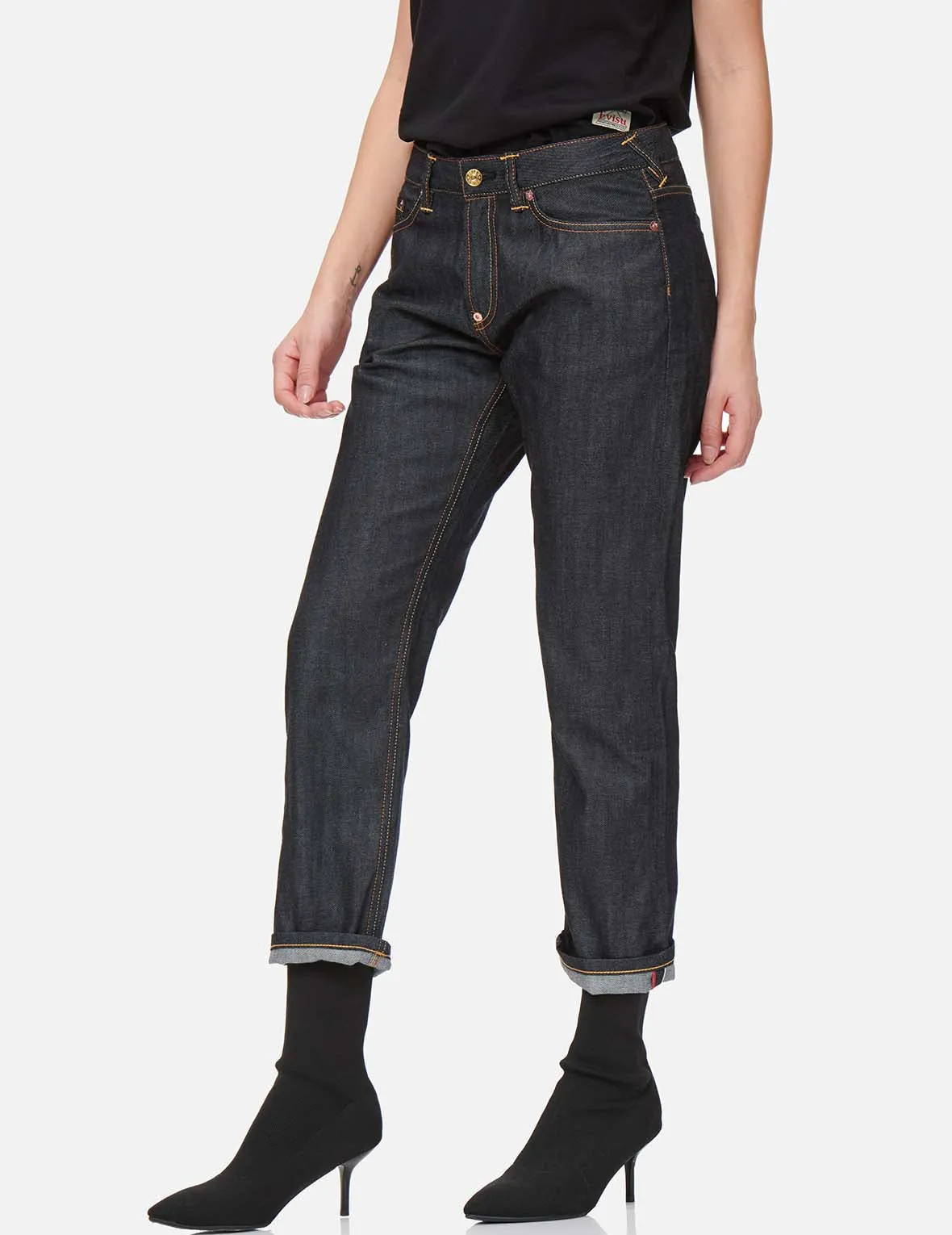 Crane Embroidered Gradated Daicock Boyfriend Jeans