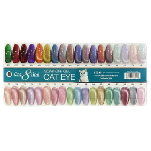 Cre8tion Cat Eye Soak Off Gel 0.5oz - Full Set 36 New Colors (#73 - #108)
