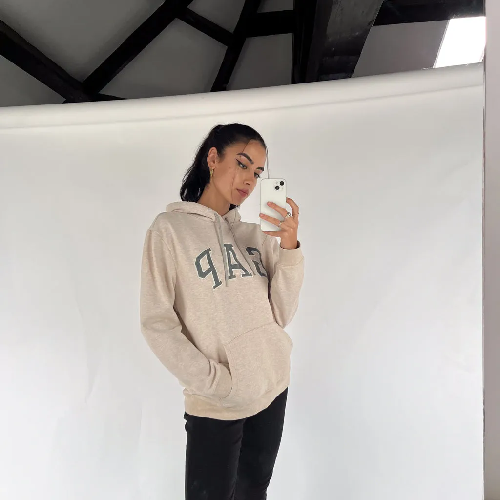 Cream 90s GAP Spellout Hoodie Sweatshirt (M)