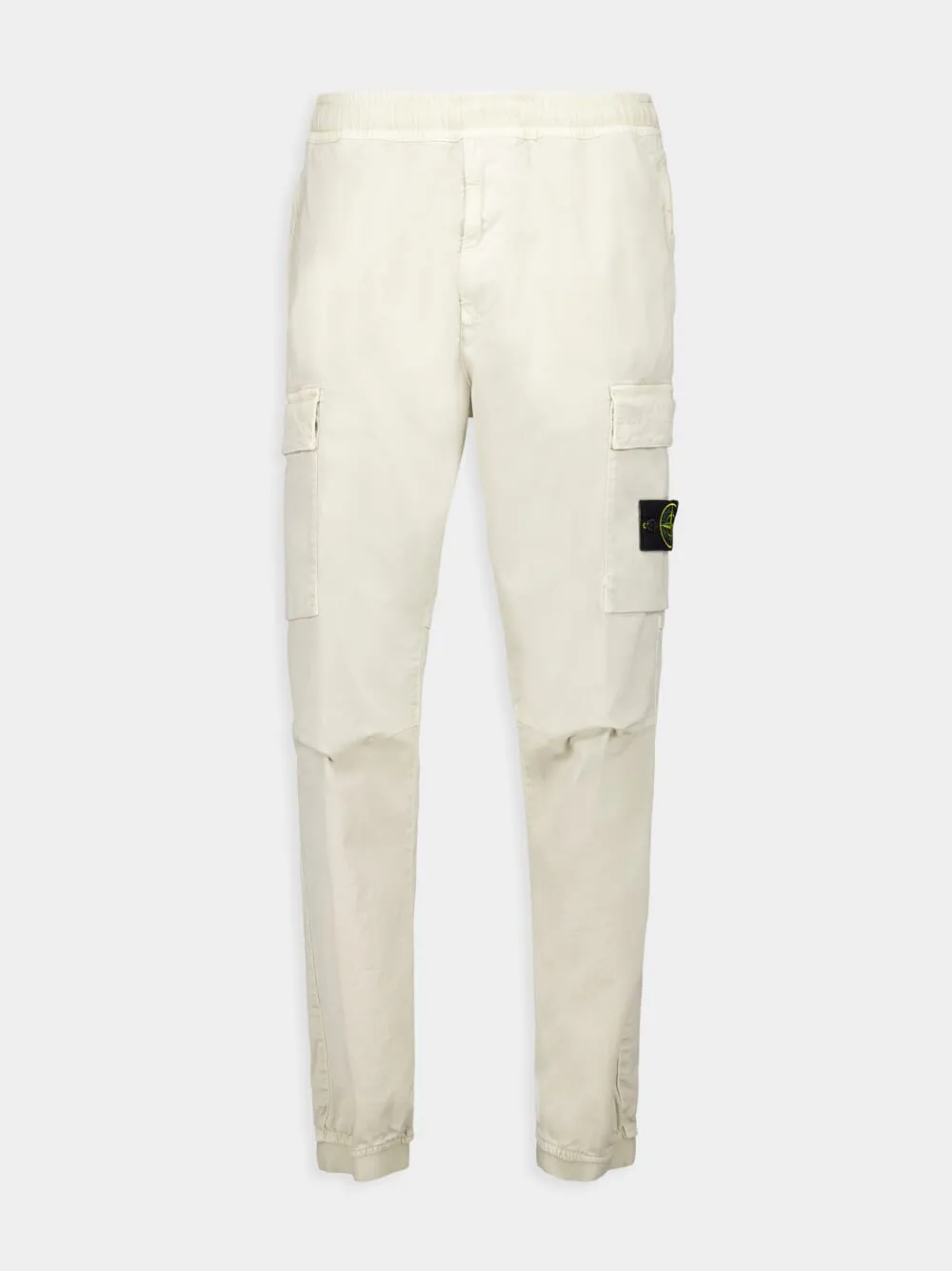 Cream Regular Tapered Fit Cargo Pants