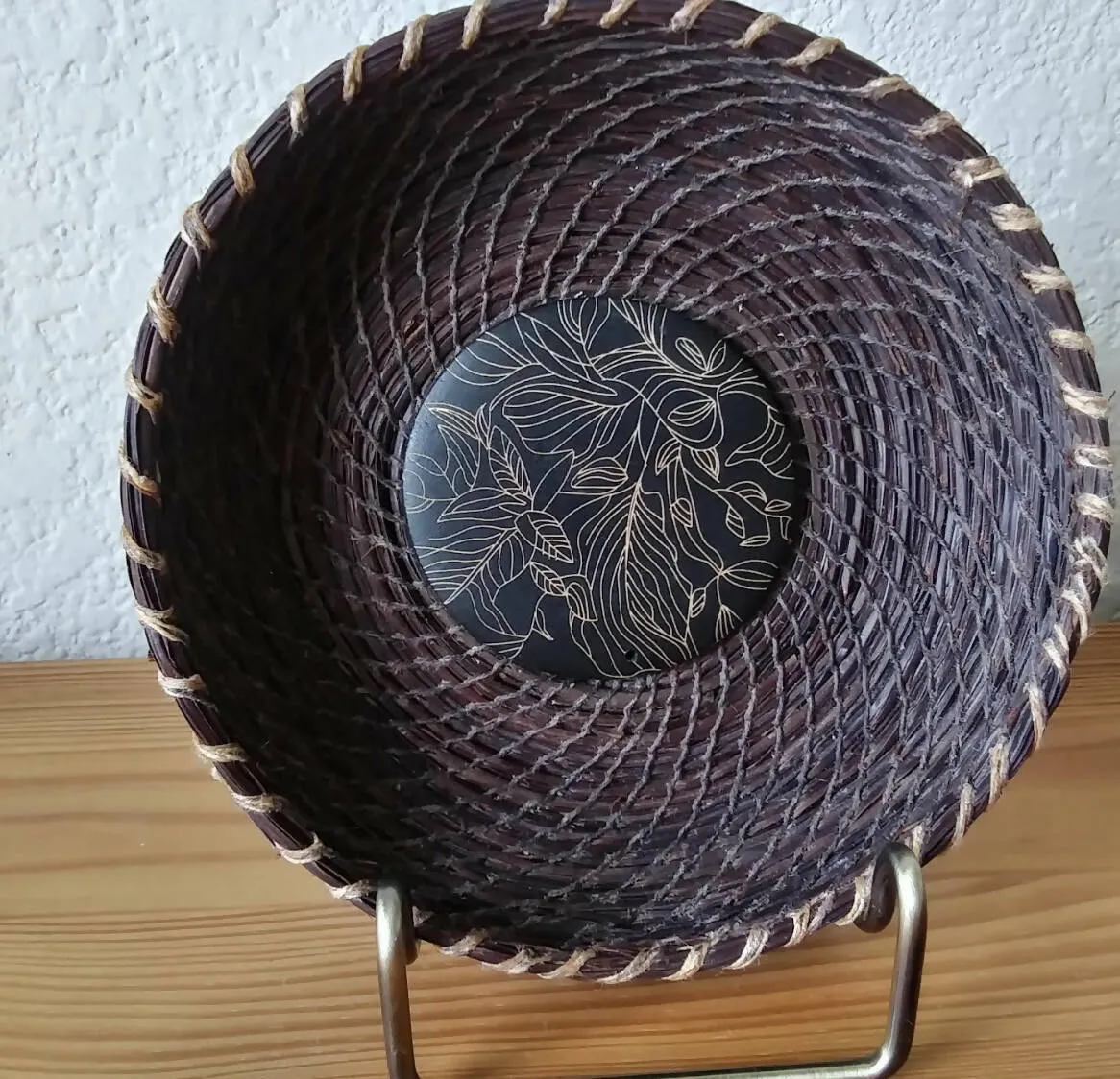 Creations by Jennie J Malloy-Black and Gold Leaf Basket