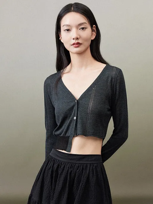 Cropped Knitted Cardigan