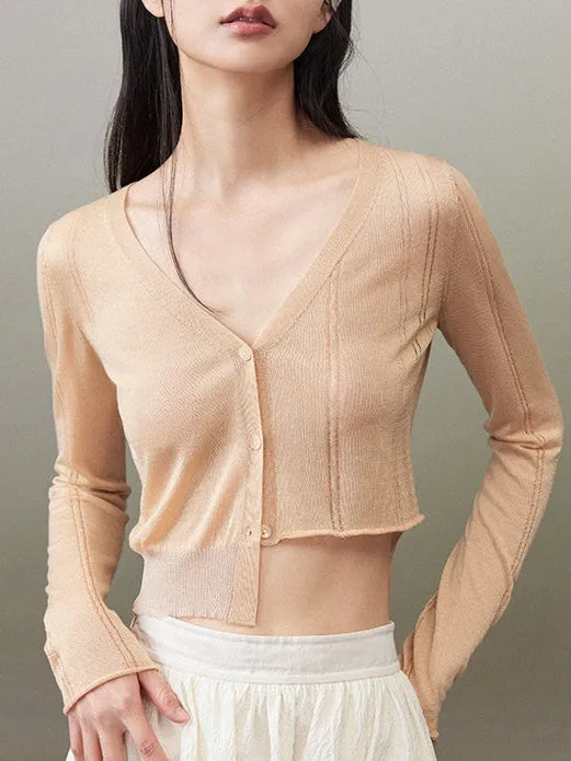 Cropped Knitted Cardigan