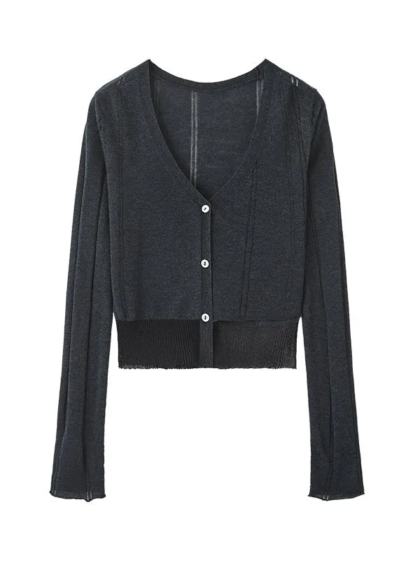 Cropped Knitted Cardigan