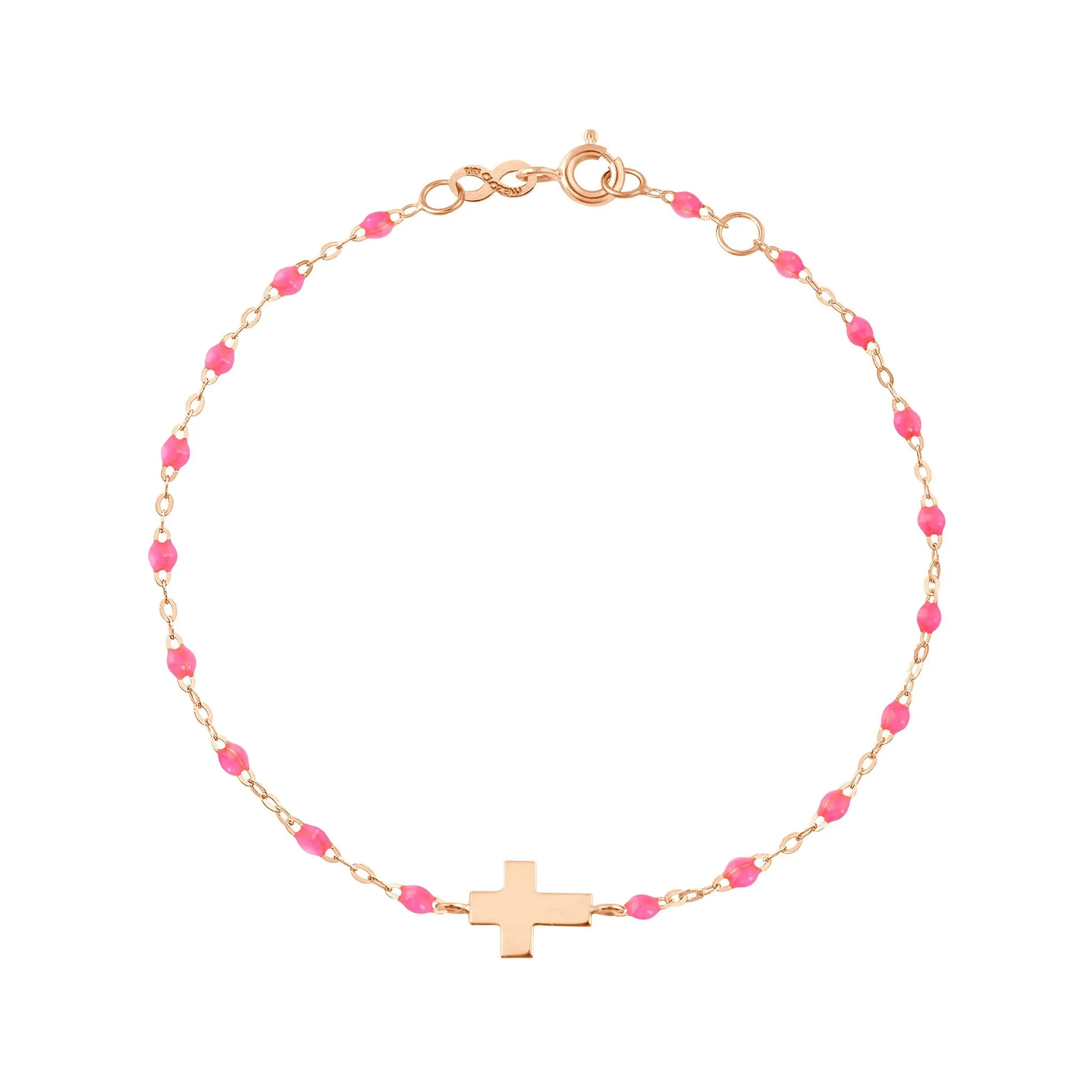 Cross Charm Classic Gigi Pink bracelet, Rose Gold, 6.7