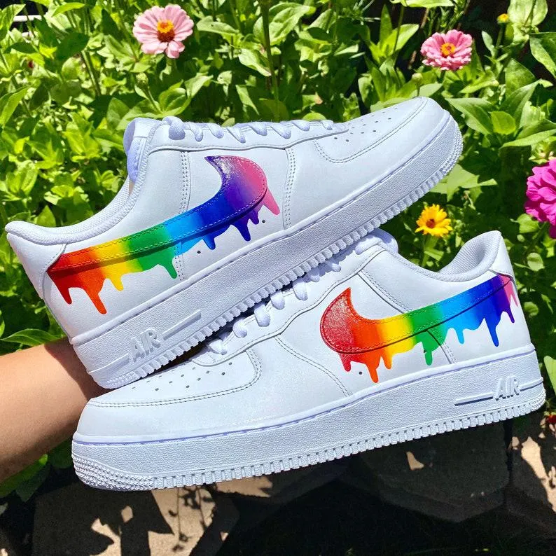 Custom Rainbow Nike Drip Air Force Ones