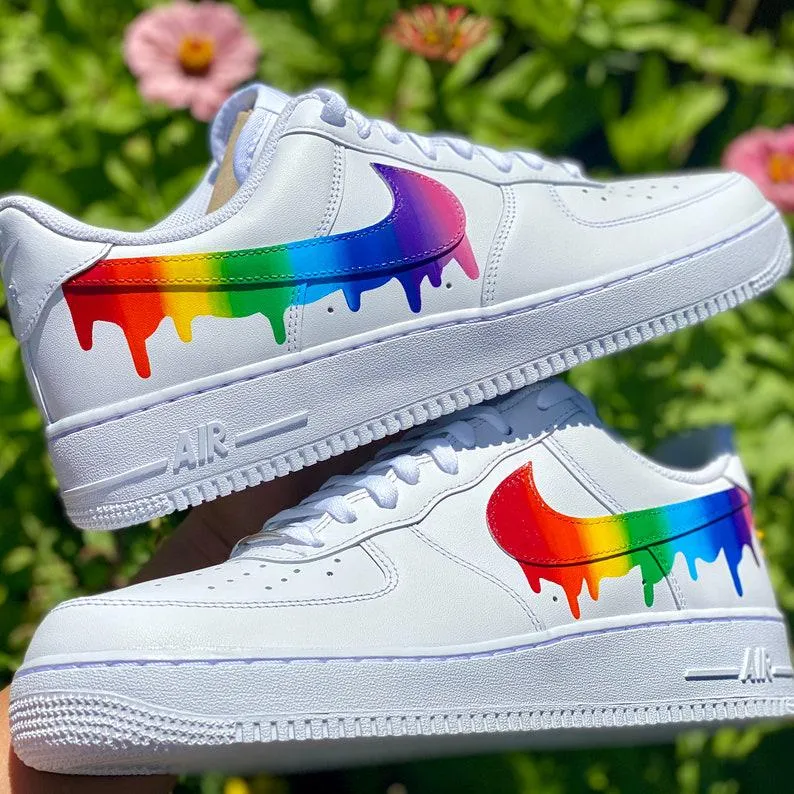 Custom Rainbow Nike Drip Air Force Ones