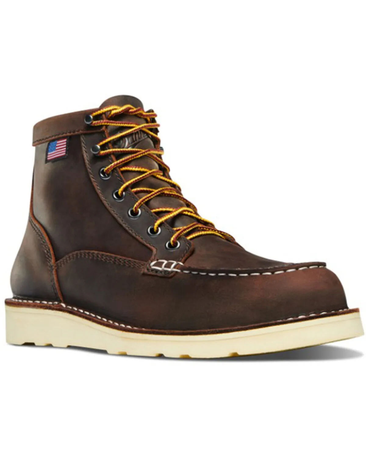 Danner Women's 6" Bull Run Full-Grain Wedge Work Boot - Moc Toe