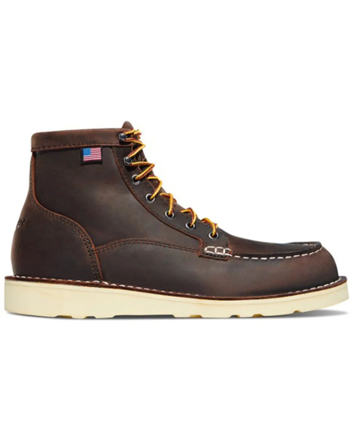 Danner Women's 6" Bull Run Full-Grain Wedge Work Boot - Moc Toe