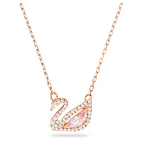 Dazzling Swan necklace Swan, Pink, Rose gold-tone plated 