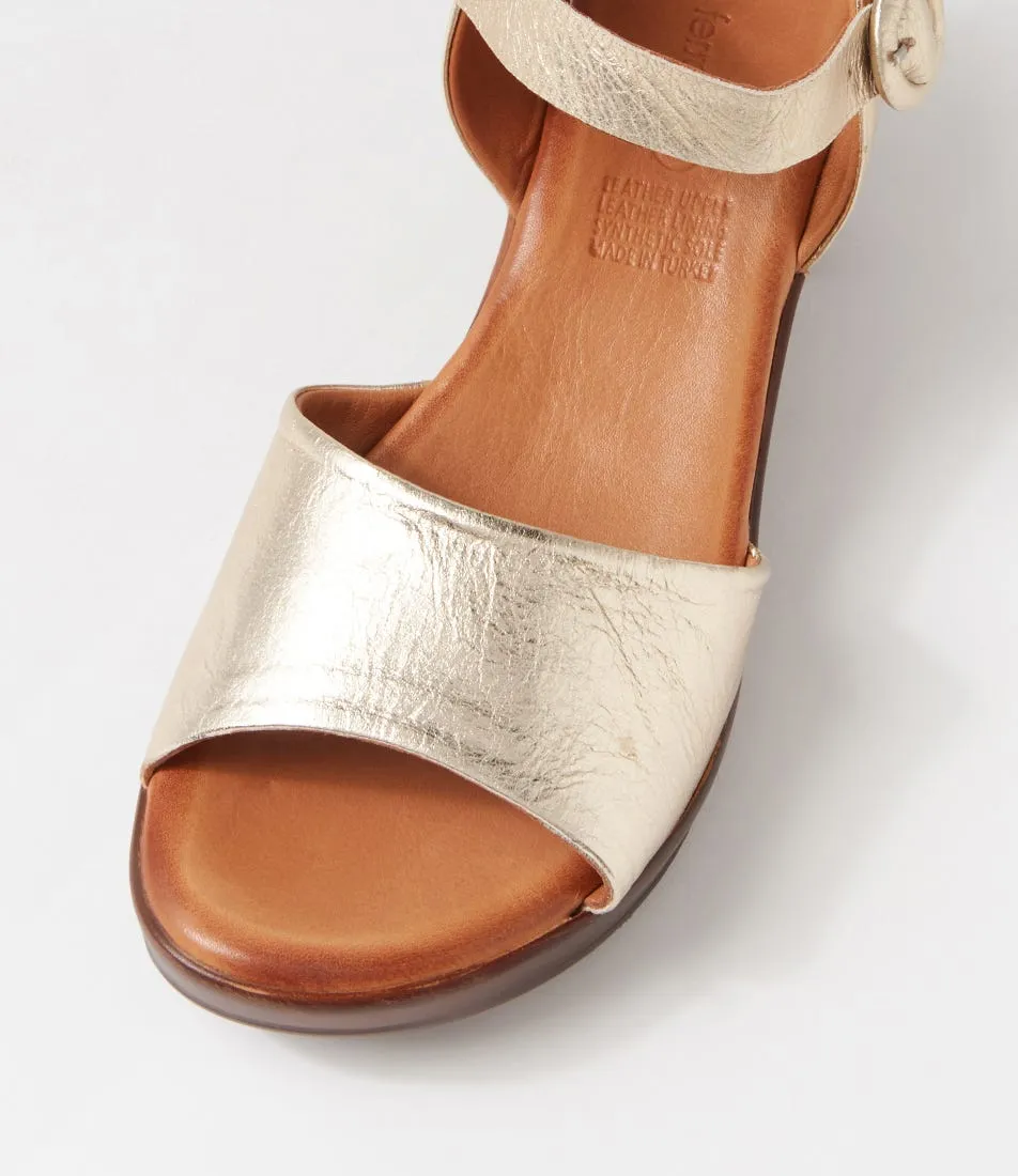 DIANA FERRARI Blaide Pale Gold Leather Sandals