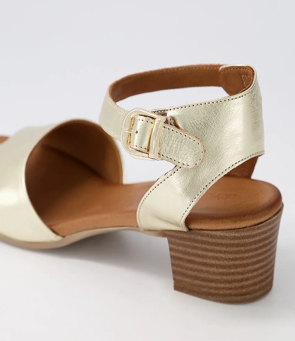 DIANA FERRARI Evvae Pale Gold Leather Sandals