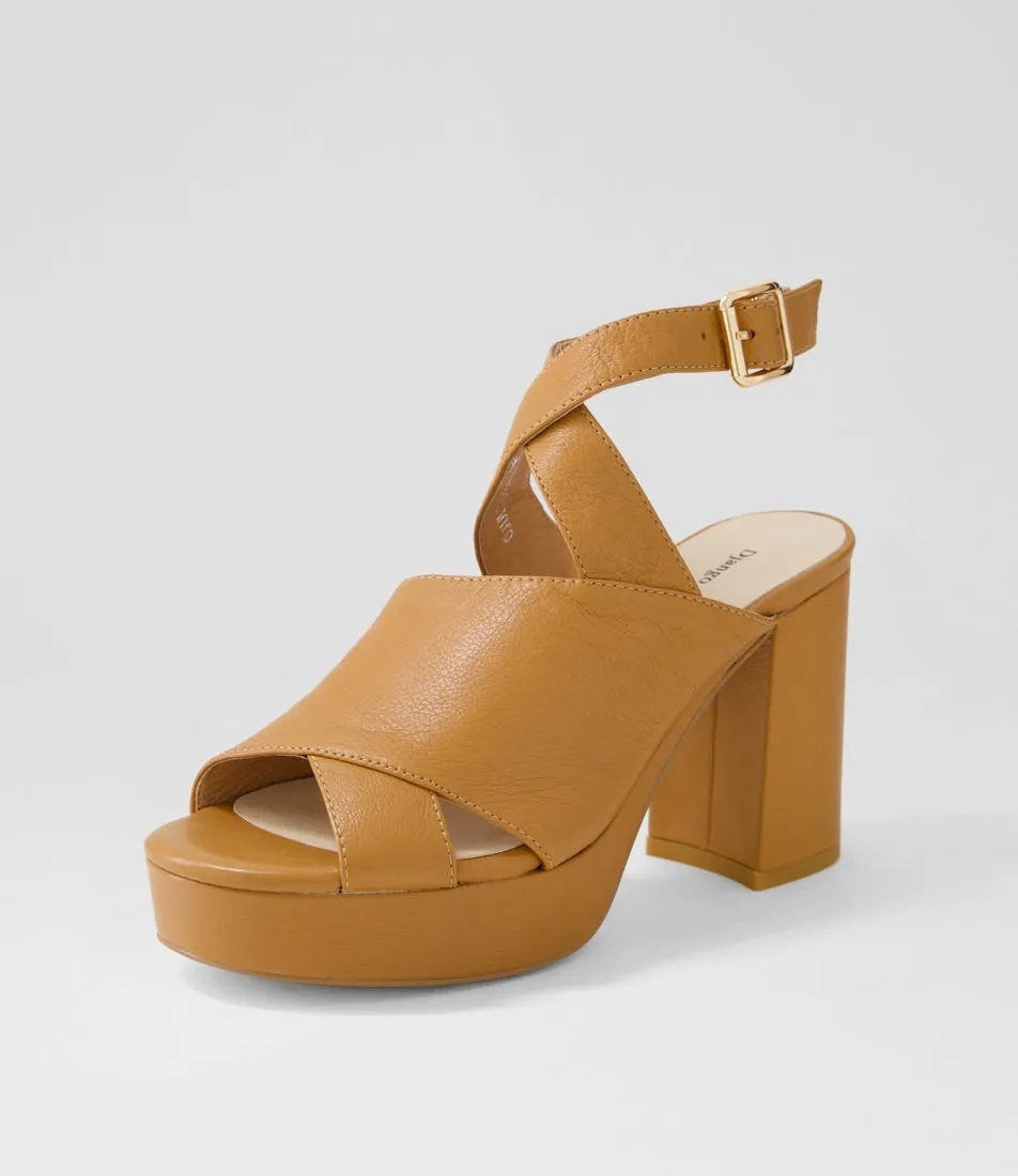 DJANGO & JULIETTE Ojulie Dark Tan Leather Sandals