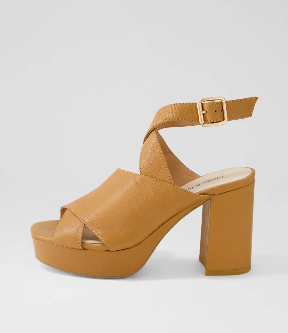 DJANGO & JULIETTE Ojulie Dark Tan Leather Sandals