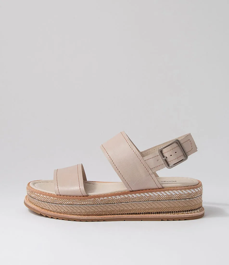 DJANGO & JULIETTE Vijay Oyster Leather Platform Sandals