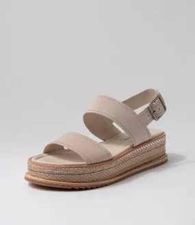 DJANGO & JULIETTE Vijay Oyster Leather Platform Sandals