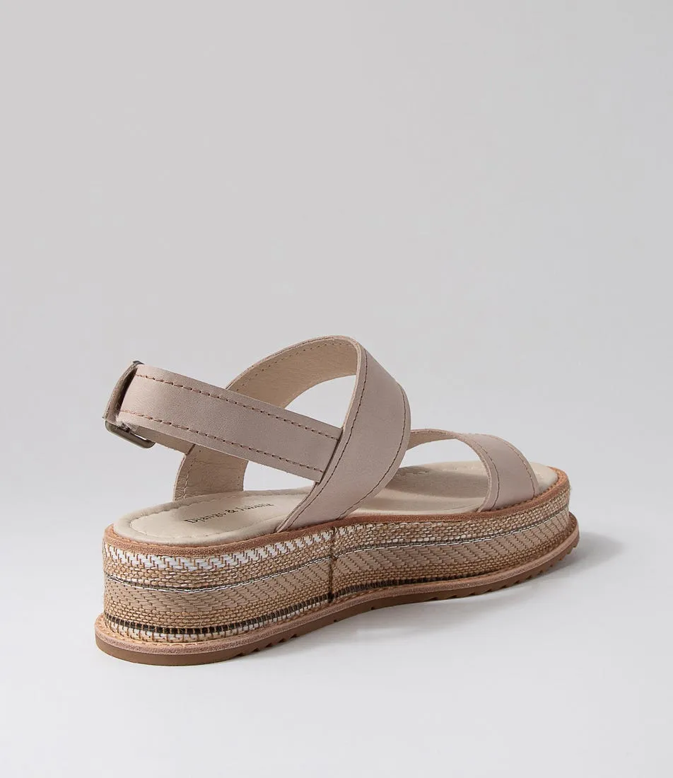 DJANGO & JULIETTE Vijay Oyster Leather Platform Sandals